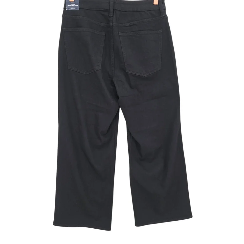 J. Crew Womens 30 Black Curvy Wide Leg Crop‎ Jeans NWT